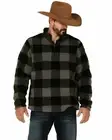 Wrangler® Men's Quarter-zip Sherpa Grey Plaid Pullover MZ3108H