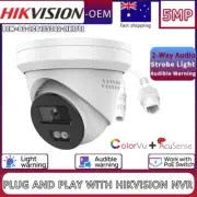 HIKVISION OEM 5MP Hybrid Light ColorVu IR 2-way Audio Speaker PoE IP Camera AU