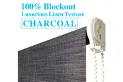 Blockout Roller Blinds 60cm~240cm(W)x210cm(D)Luxury Linen Texture 4 Colours