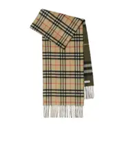 Burberry Checkered Fringed Scarf One size Sand/Lake Color