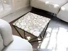 24" Square White Agate Coffe & Tea Table Luxury Balcony Furniture Hotel Decors
