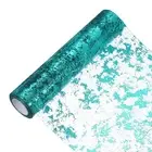 33 Feet Table Runner, Sequin Foil Thin Metallic Table Runner, Sapphire Green H