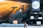 3D Sky Rays Clouds Wallpaper Wall Mural Removable Self-adhesive 179