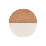 Maxwell & Williams Coaster Collective Round Marble & Acacia Coaster 10cm - White