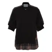 [sacai] Plaid Print X Knit Pullover