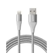 Anker 10' Powerline+ II Braided USB-A Cable - Durable, Fast Charging, Silver