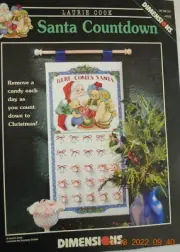 Dimensions Cross Stitch "Santa Countdown" by Laurie Cook #355 from 2004 OOP