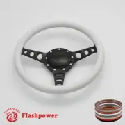 14" Billet Steering Wheel White Full Wrap Chevrolet Monte Carlo Camaro w/ Horn