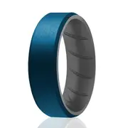 ROQ Silicone Wedding BR 8mm Edge Ring - Grey-Blue by ROQ for Men - 16 mm Ring