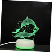 Dolphins Lamp Families Parent-Child Acrylic 3D Illusion USB LED Table Fish
