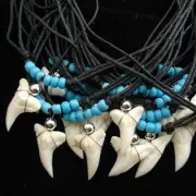 WHOLESALE BULK LOT 40 PCS bulk shark tooth necklace glass seed beaded cord