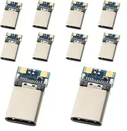 chenyang 10 Pack USB C DIY Connector USB 3.1 Type C 24Pin Male Plug Port Repair Replacement Solder Adapter with PCB Board