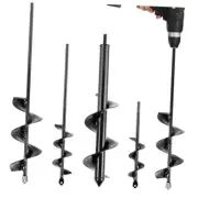 Auger Drill Bit for Planting, 4Pcs Garden Ground Earth Spiral Drill Bits,