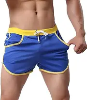 [Rexcyril] Men's Running Workout Bodybuilding Gym Shorts Athletic Sports Casual Short Pants