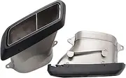 1 Pair Compatible For Mercedes C-Class W205 AMG C63S 14-18 Rectangular Exhaust Tip Upgraded Carbon Fiber AK Muffler Tip(Silver)