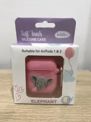 Textras AirPods Case Elle Elephant Pink Soft Touch Silicone Apple Anti-Slip