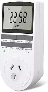 Lamptobe Power Timer, 7-Day Programmable Electrical Outlet Power Switch 240V, AU Plug Clock, LCD Display for Aquarium, Grow Light, Fan, Heater, Lights