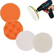 4-Piece Car Polishing Pad,Suitable for 6 inch Back Plate Compound polishing Cutter,Buffing Pads and Polishing Pad for Car Polisher