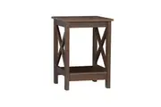 Maestro Furniture Cyrus Wooden Open Shelf End Lamp Side Table Brown