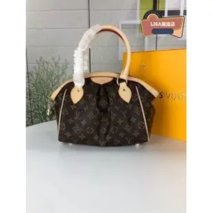 LISA二手 LV 路易威登 M40143 老花Monogram Tivoli PM 經典原花抓皺 手提包 水餃包