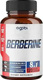 Berberine Supplement 12800mg -120 Capsules for 4 Months - 8in1 with Ceylon Cinnamon, Milk Thistle, Turmeric & Black Pepper - Supports Immune, Cardiovascular & Gastrointestinal