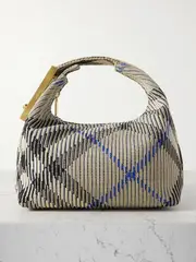 [Burberry] Burberry - Ribbed Embellished Jacquard-knit Tote - Beige - One size One size Neutrals