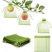 50 PCS 6X9 Inches Fruit Protection Bags, Fruit Bags for Fruit Trees, Green Netti