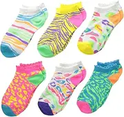 [Jefferies Socks] Girls' Wild Safari Low Cut Socks (Pack of 6)