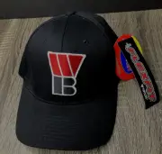 Flexfit US Patent NEW Hat Black L/XL Fitted Cap Embroidered "WB" Logo with tags