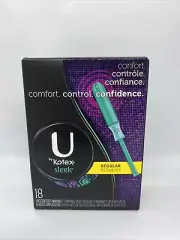 U by Kotex Sleek Unscented Tampons REGULAR 18ct.