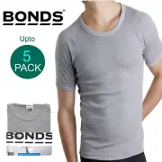 Bonds Multi Pack Crew Neck Raglan Blank Plain Basic Mens Grey T‑shirt Tee Top