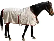 N BeArt Horse Clothing Linen Fly Sheet, Natural/Red