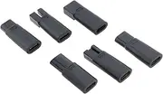 6pcs Shaver Charger Kit Multi-functional Type-C Adapter with Plug Connection Alternative Power Supply Compatible with Philips Norelco Series Shavers, Black
