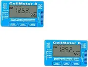 HOMSFOU 2pcs Battery Voltage Tester LCD Backlight Battery Checker for Li-ion Li-po Portable Voltage Monitor for Accurate