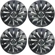 19Inch Wheel Hubcap Compatible for Tesla Model Y 2019-2024 4PCS Performance Replacement Hub Cap Automobile Wheel Full Rim Cover Accessories(L-R Gun Grey)