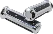 6122 Motorcycle Handlebar Accessory: Heavy Industry Grips with End Caps for Elec
