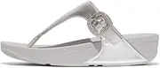 [FitFlop] Women's Lulu Crystal-Buckle M/Leather Toe-Post Sandals