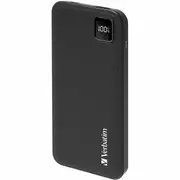 Verbatim VAPPP224 Power Bank - Black - For iPhone - 1 x Type-C 20W - Lithium Polymer (Li-Polymer) - 10000 mAh - 5 A, 2.22 A, 3 A