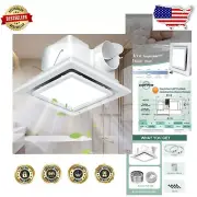 Sleek Bathroom Vent Fan with Touch Control - 12W LED Light, 141 CFM Efficiency
