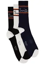 Paul Smith Logo Cotton-blend Sports Socks - set of Three - Multicoloured - One Size ONE SIZE