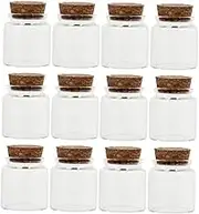 SHOWERORO Laboratory Sample Containers Glass Chemical Bottles Small Seal Sample Bottles for Storage Decorative Jars Cork Stopper