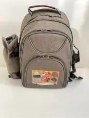 Outdoor Picnic Backpack Set for Four - Brown