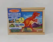 Melissa&Doug Puzzles 4 Dinosaurs Wooden Jigsaw Puzzles 48 Pcs. In A Storage Box