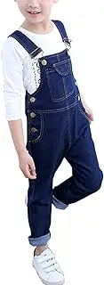 [LittleXin] Kids Boys' Casual Adjustable Straps Slim Fit Denim Bib Overalls Age 4-13 Years