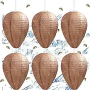 Pack of 6 Dummy Wasp Nest, Prevent Wasp Nest Building, Cotton Material, Waterproof Honeycomb Lantern Outdoor, Can Be Hung on Garden Balconies or Houses