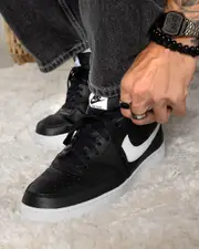 [Nike] Nike Men's Court Vision Low Next Nature Shoes in Black/White Size 6 6 Black/White