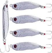 Metal Fishing Lures, Reflective Fishing Bait Hard Lures, Fish Gears with Red Eyes Reusable Design for Anglers Enthusiast Fisherman