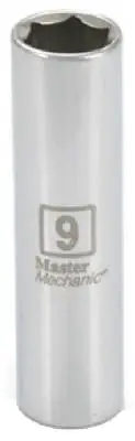 Metric Deep Well Socket, 6-Point, 1/4-In. Drive, 9mm -213634