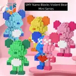 SMY NANO BLOCKS 暴力熊 MINI 玩具模型積木積木建築 DIY 裝飾擺件動漫人物禮物兒童禮物