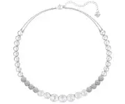 Authentic Swarovski Hote Gray-Tone Crystals and Spheres Necklace-RRP $249